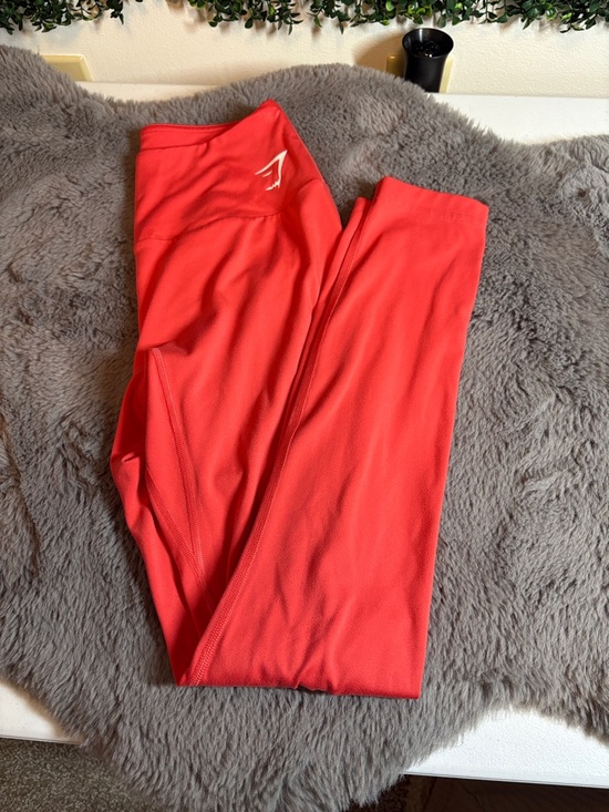 Gymshark Pants - Gymshark Coral-Red High-Waist Active Leggings Size Small